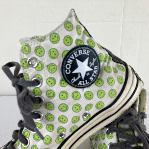 Converse Chuck  Womens Sz 9 Mens sz 7 Happy Camper High Top Smiley Faces Sneaker - Picture 3 of 11